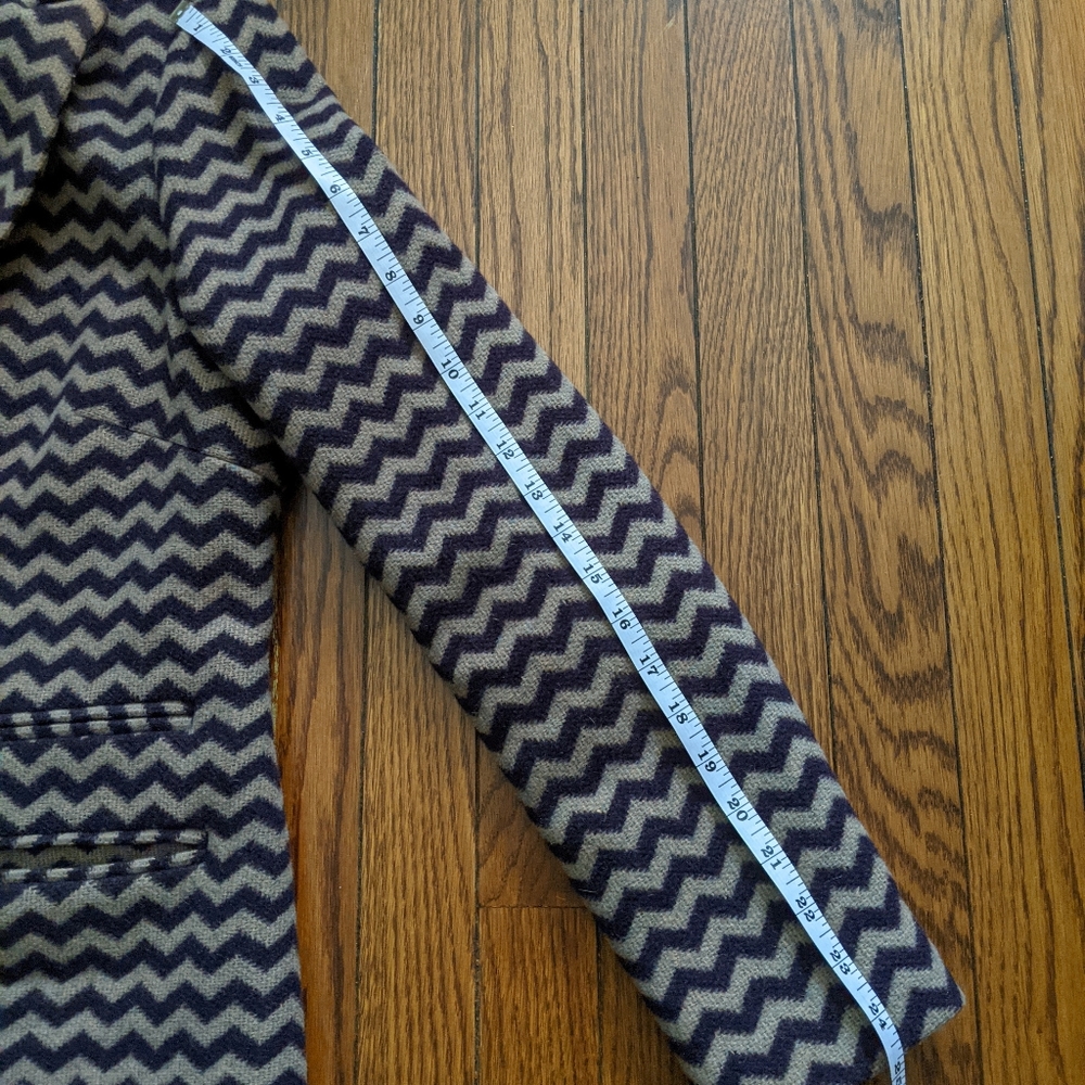 EUC Boden taupe and purple chevron wool winter coat - Picture 11 of 16